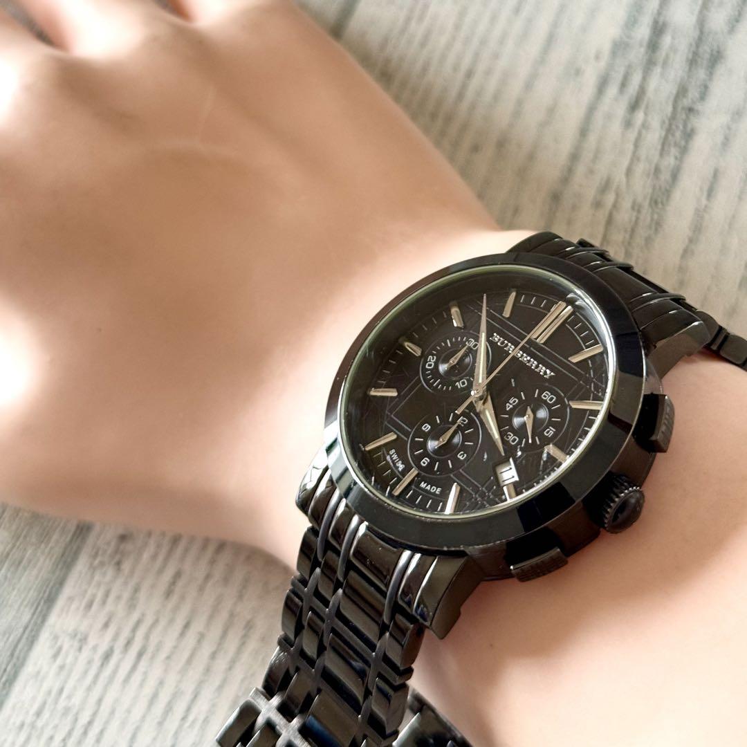 極美品　BURBERRY クロノグラフ腕時計 ブラック　BU1373 稼働品 極美品 BURBERRY クロノグラフ腕時計 ブラック BU1373 稼働品