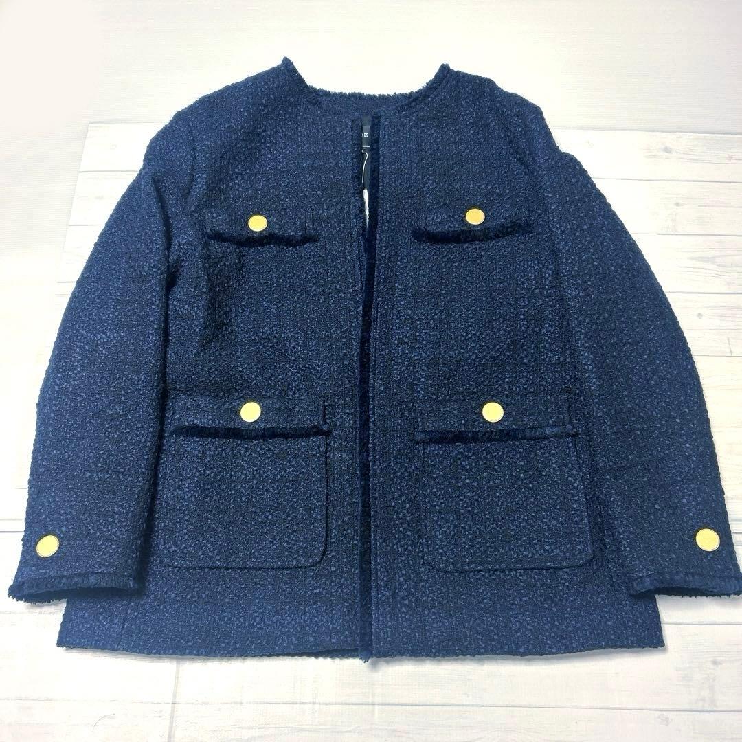 新品未使用 23区 GIOLICA ツイード ジャケット 38 ネイビー 新品未使用 23区 GIOLICA ツイード ジャケット 38 ネイビー