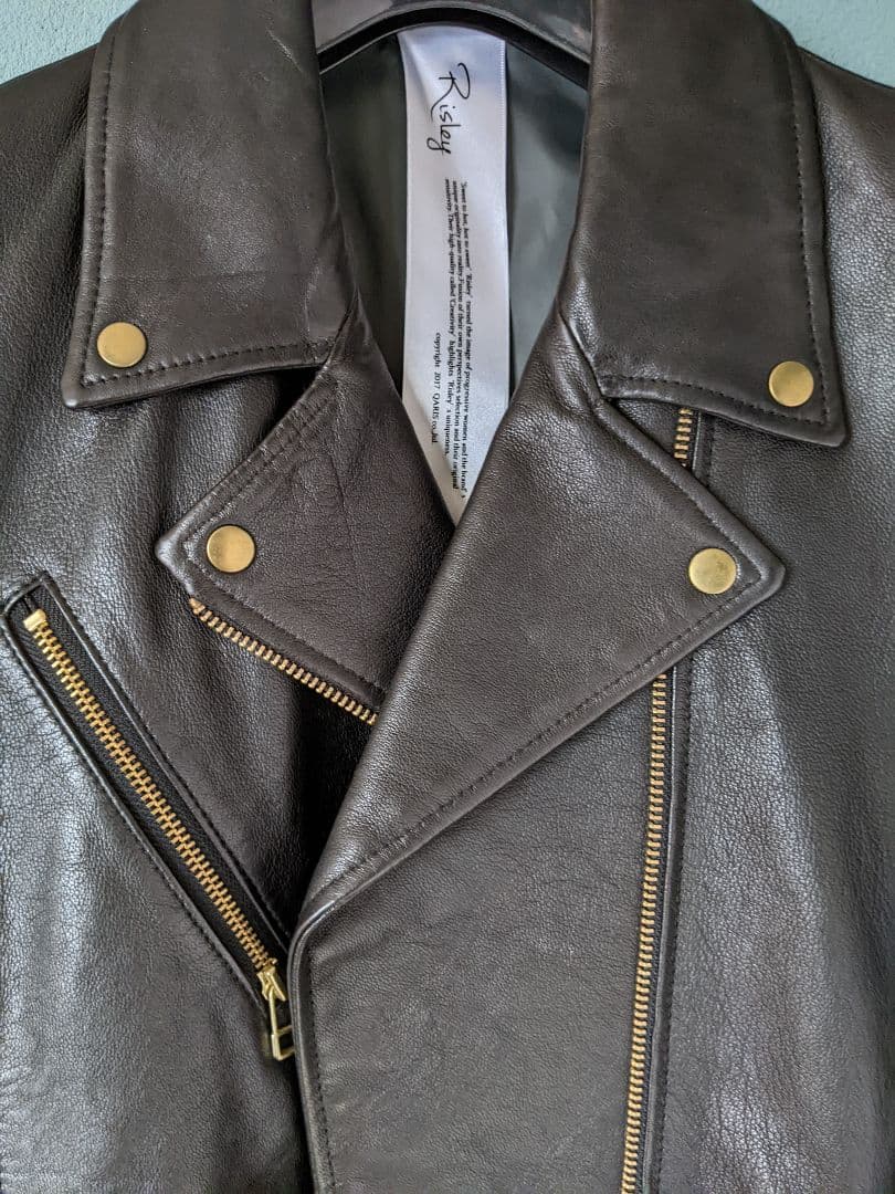 Risley ラムレザー ライダース ロングジャケット BLACK 38 Risley ラムレザー ライダース ロングジャケット BLACK 38