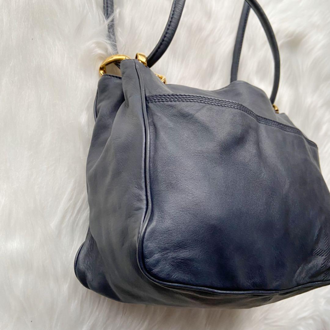 らくらくメ ✨人気品✨ロエベ 2way ショルダーバッグ ネイビー EwaG8-m92008644441 アナグラム ナッパレザー ブランド