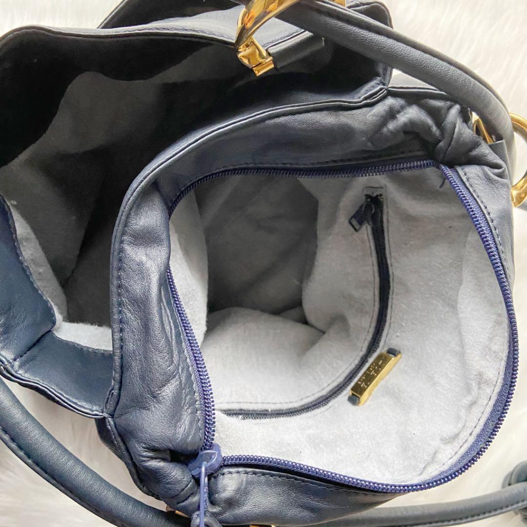 らくらくメ ✨人気品✨ロエベ 2way ショルダーバッグ ネイビー EwaG8-m92008644441 アナグラム ナッパレザー ブランド