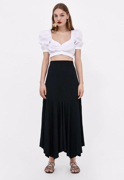 新品☆ZARA ザラ ハイウエストスコート キュロットパンツ M, Black.