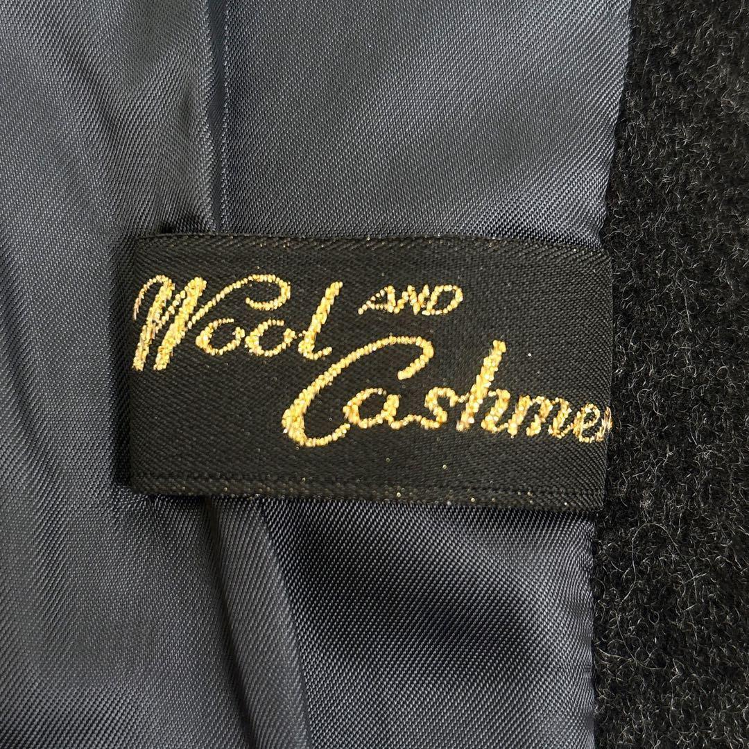 Harrods カシミア混 ファーつき ロングコート 2way チャコールグレー Harrods カシミア混 ファーつき ロングコート 2way チャコールグレー