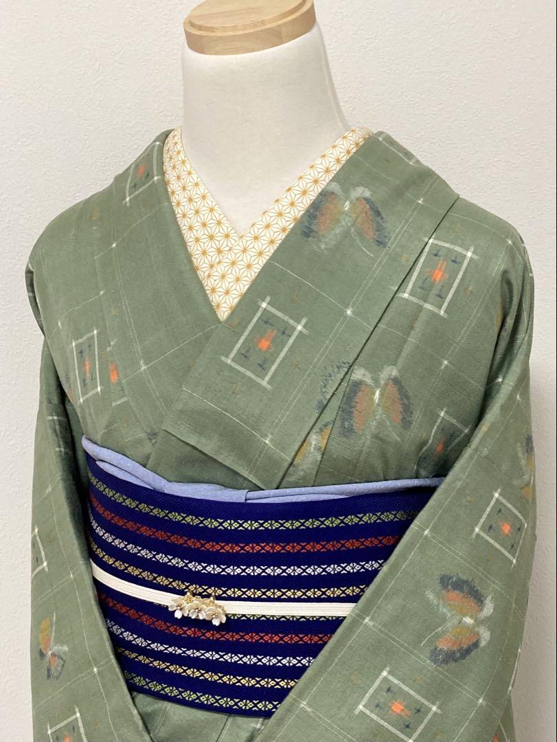 蝶々と井桁絣
