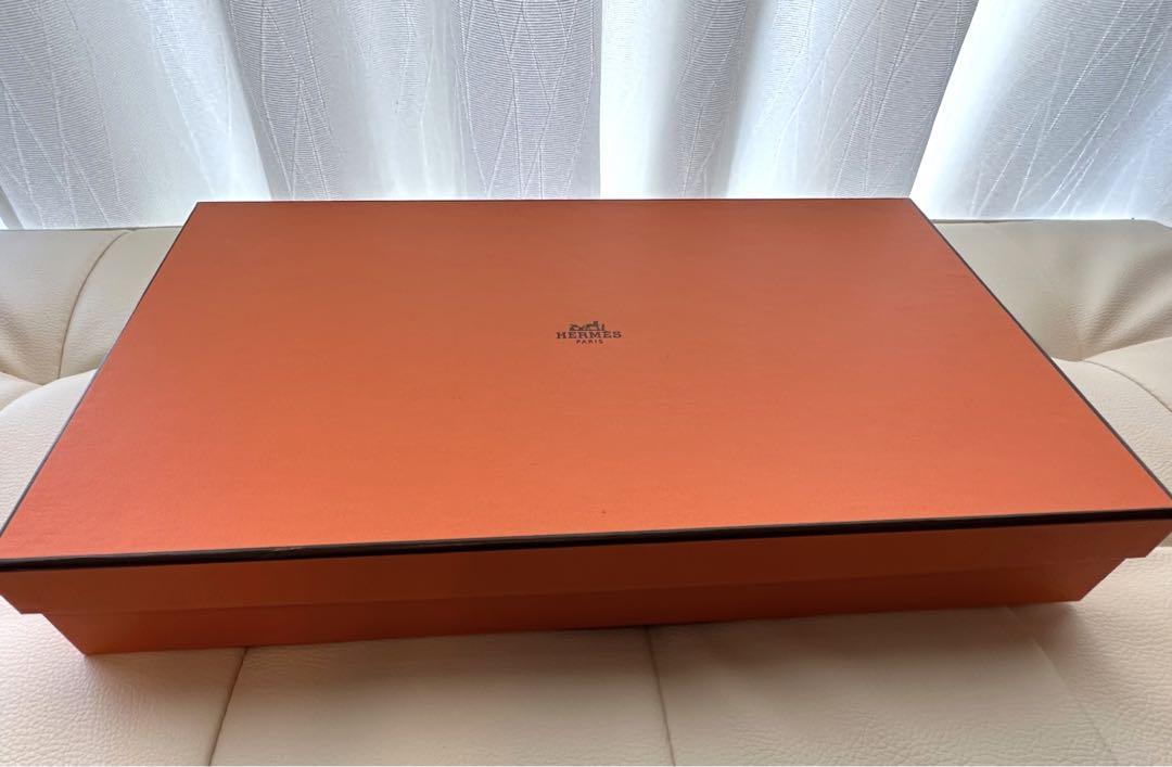 【新品未使用レア】 HERMES エルメス カシミヤ100%マフラー オレンジ 画像11
