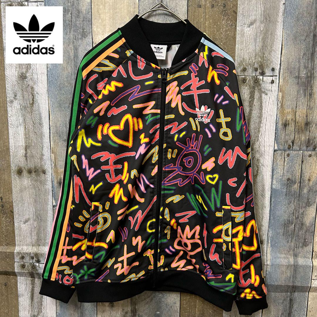 美品! adidas ラブユナイツ トラックジャケット トレフォイルロゴ刺繍