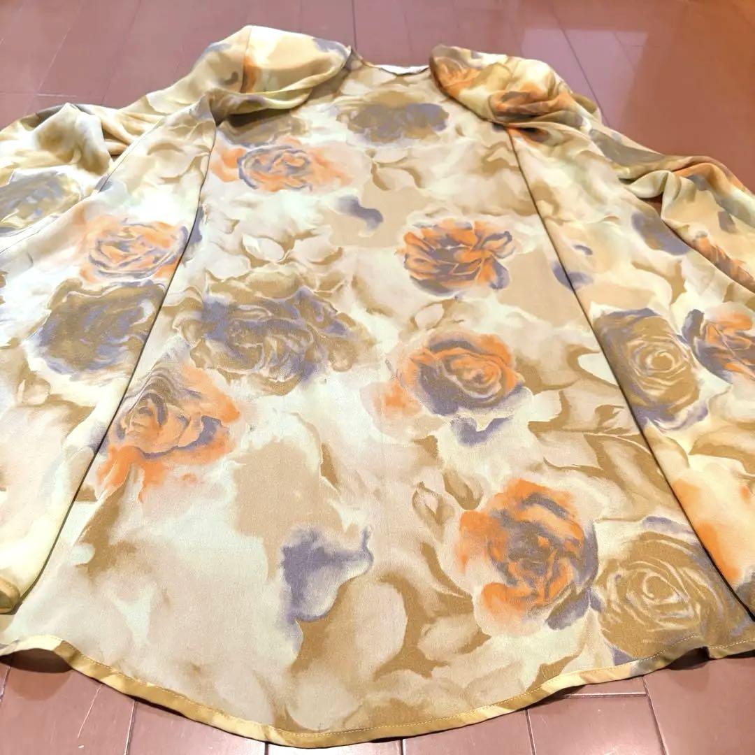 バブリー　花柄シフォンワンピース＆ロングカーディガン　セットアップ2点セット