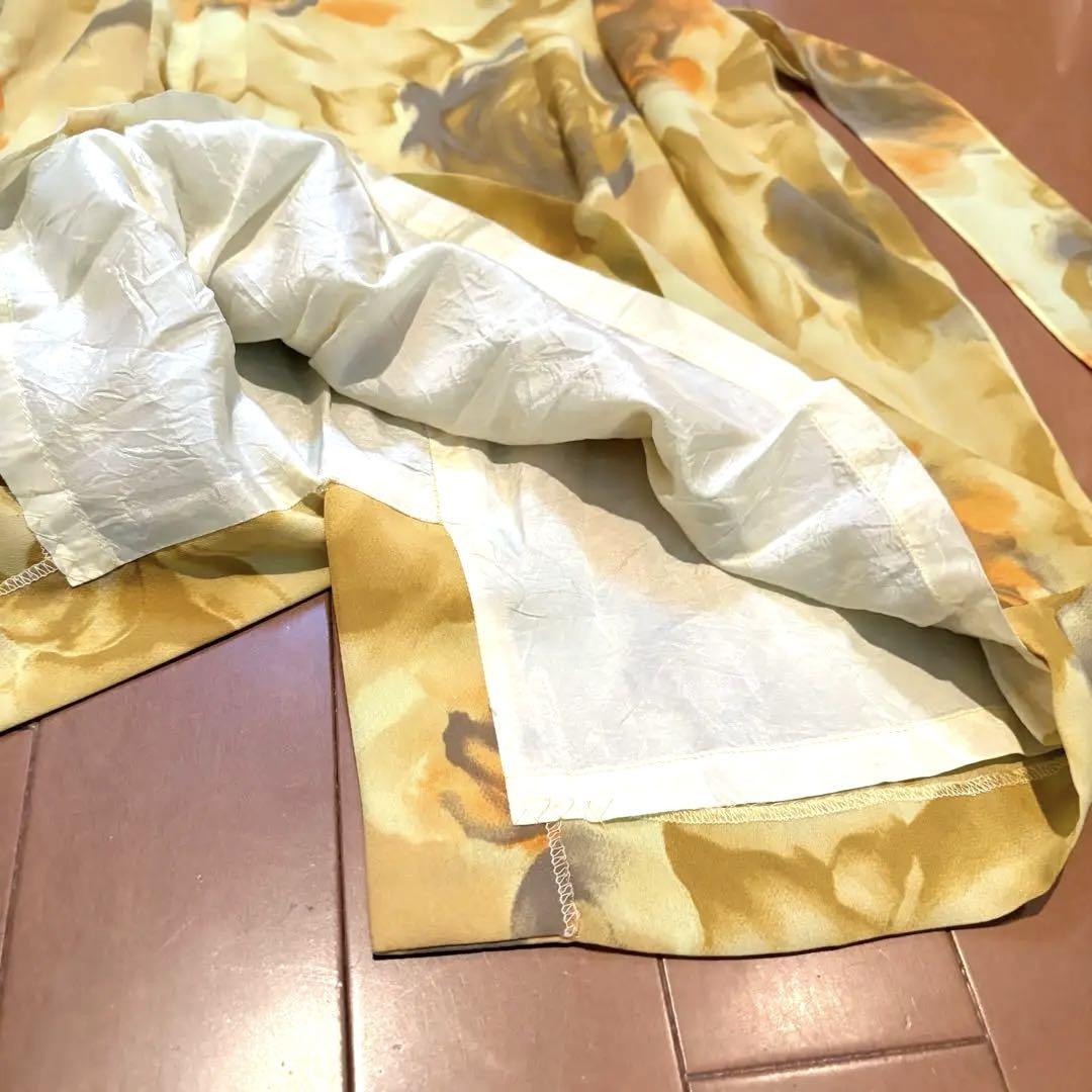 バブリー　花柄シフォンワンピース＆ロングカーディガン　セットアップ2点セット