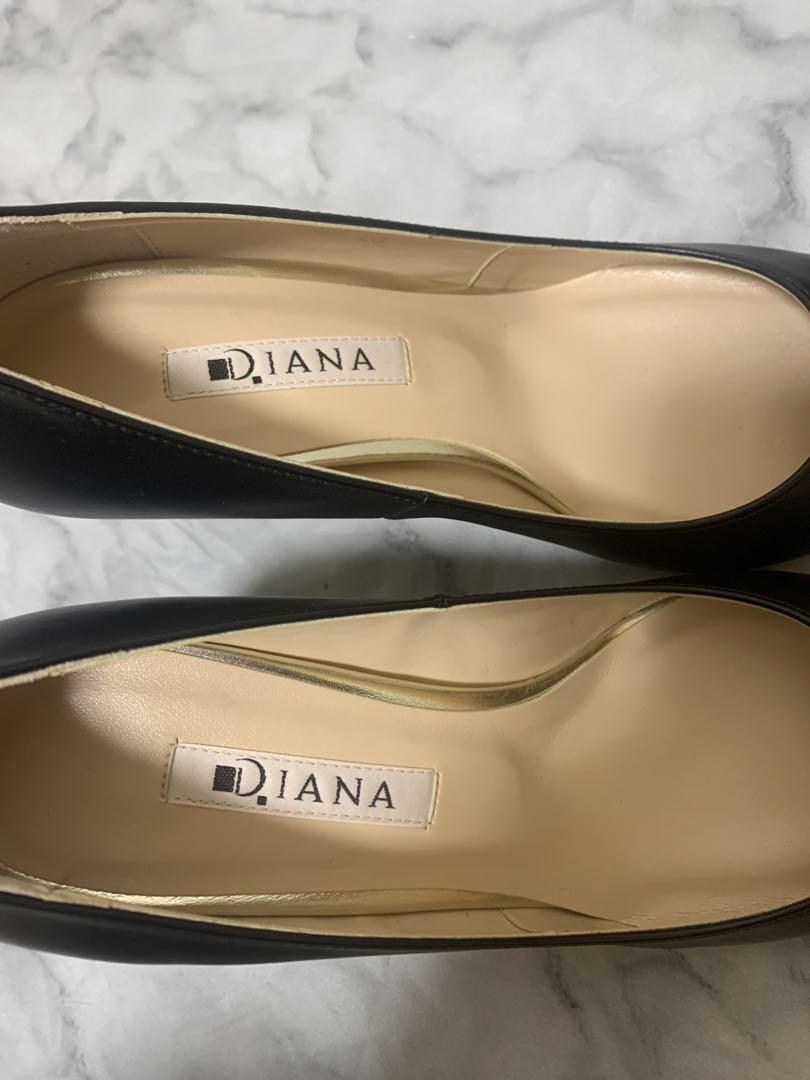 【美品】 ダイアナ　パンプス　ハイヒール　リボン　レザー　ポインテッドトゥ