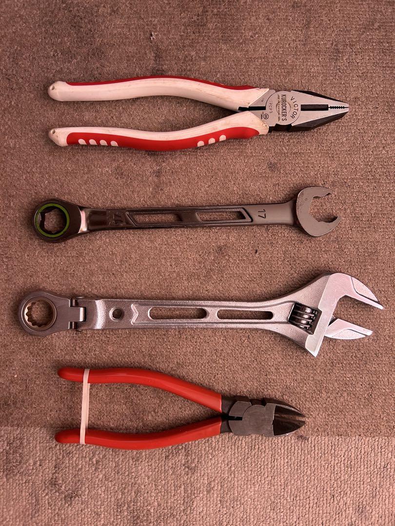 中古品 錆あり 工具セット モンキー ペンチ コヅチ エボリューション 腰袋