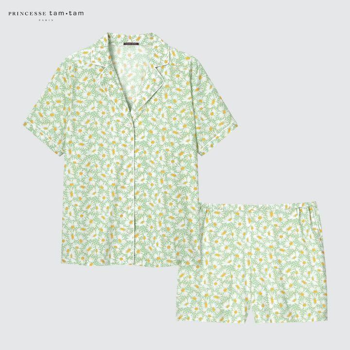 プリンセスタムタム パジャマセット M/L ユニクロ ライトグリーン