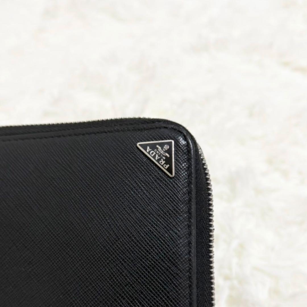 【人気】PRADA プラダ　長財布　ラウンドジップ　サフィアーノレザー　三角ロゴ