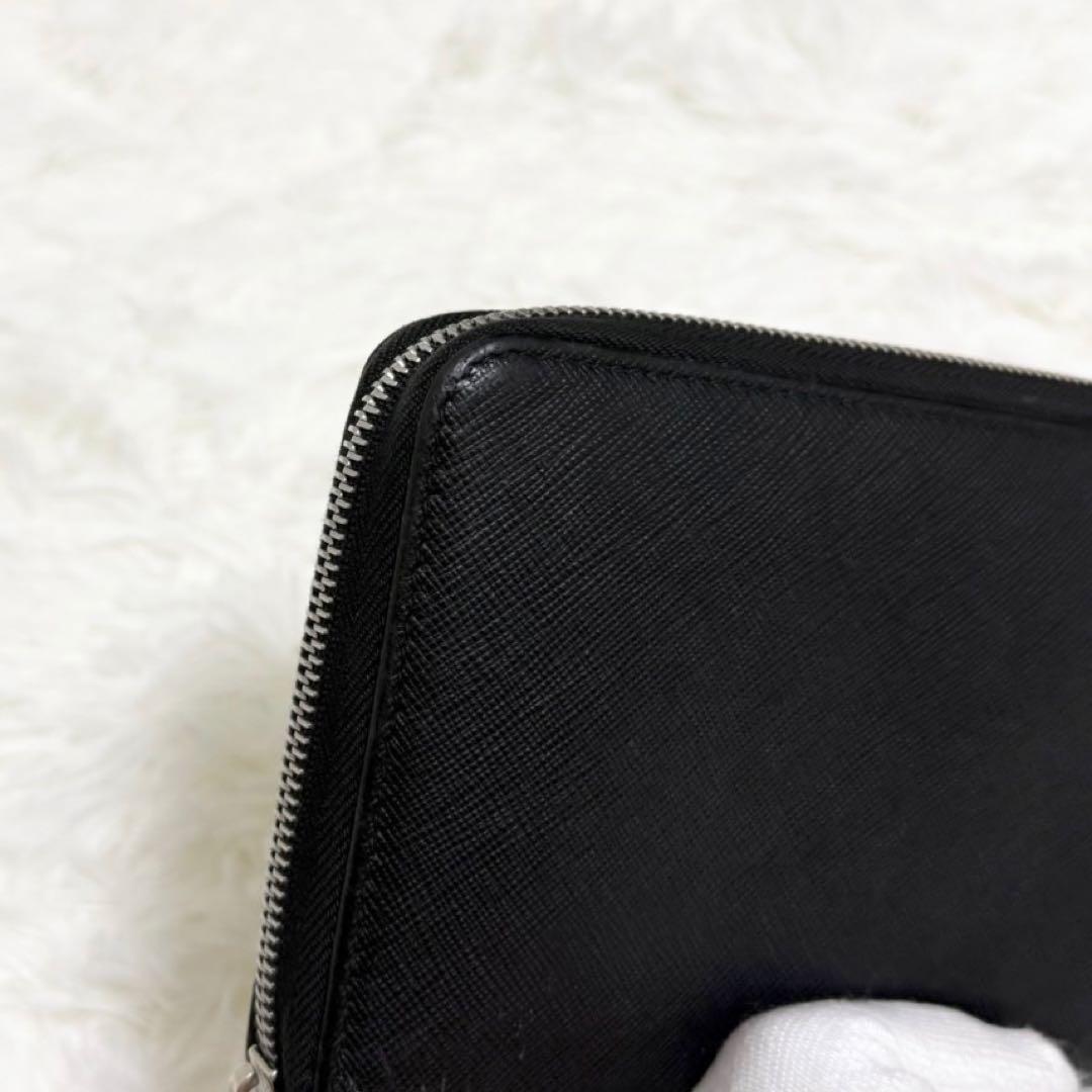 【人気】PRADA プラダ　長財布　ラウンドジップ　サフィアーノレザー　三角ロゴ
