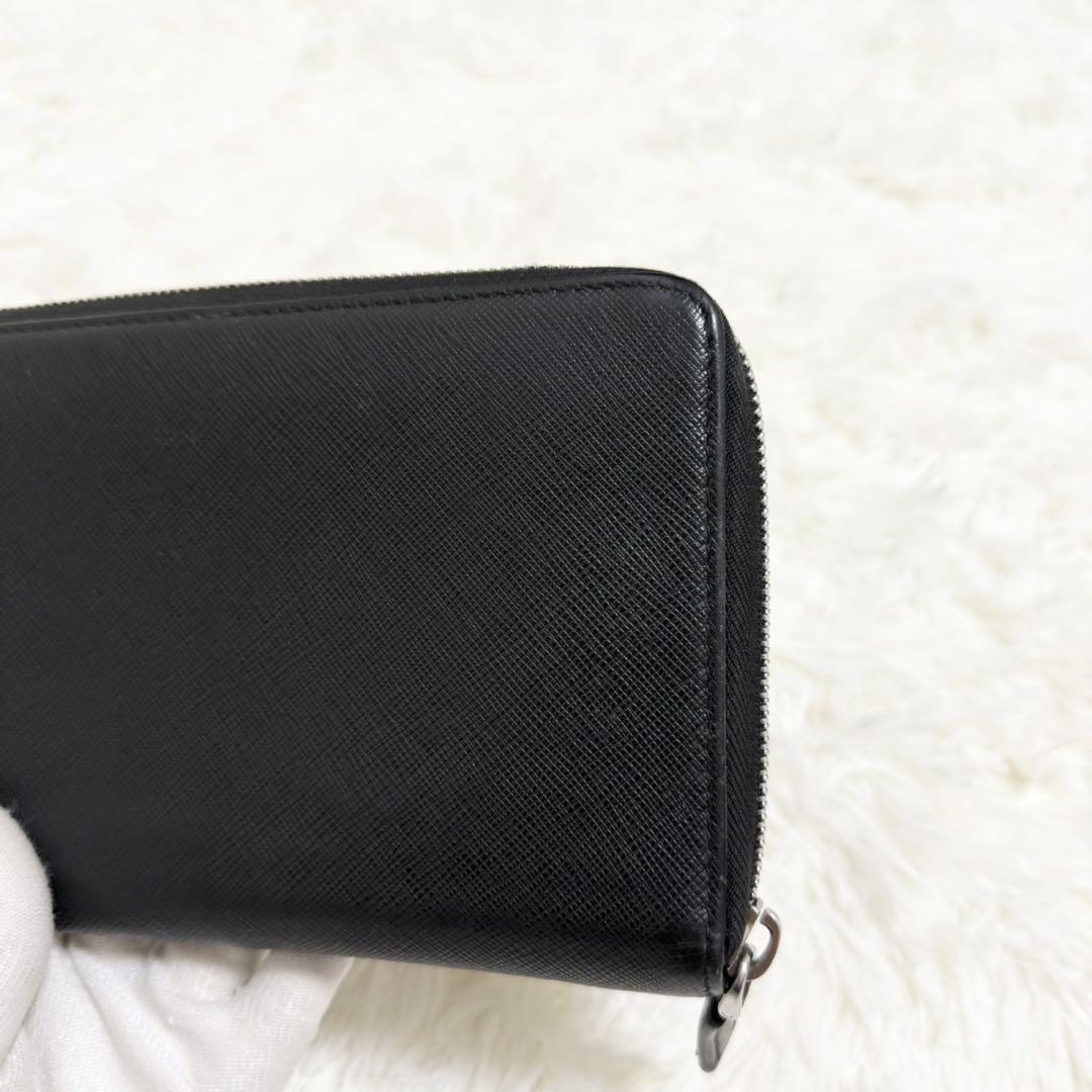【人気】PRADA プラダ　長財布　ラウンドジップ　サフィアーノレザー　三角ロゴ