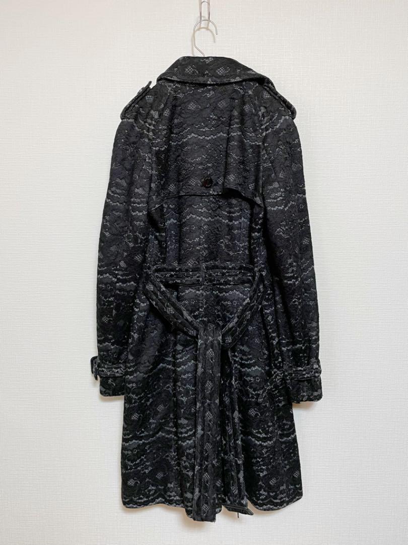人気品質保証 美品 総レース♡トレンチコート 38 BLACK 0EBSv-m92035309025 DAKS ダックス 期間限定特価