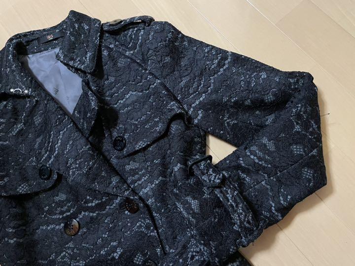 人気品質保証 美品 総レース♡トレンチコート 38 BLACK 0EBSv-m92035309025 DAKS ダックス 期間限定特価