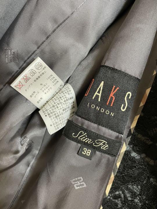 人気品質保証 美品 総レース♡トレンチコート 38 BLACK 0EBSv-m92035309025 DAKS ダックス 期間限定特価
