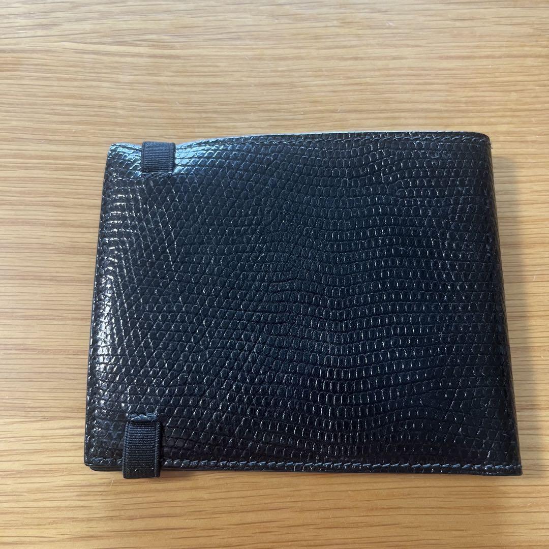 00s Helmut Lang パイソンレザー 二つ折りウォレット 黒