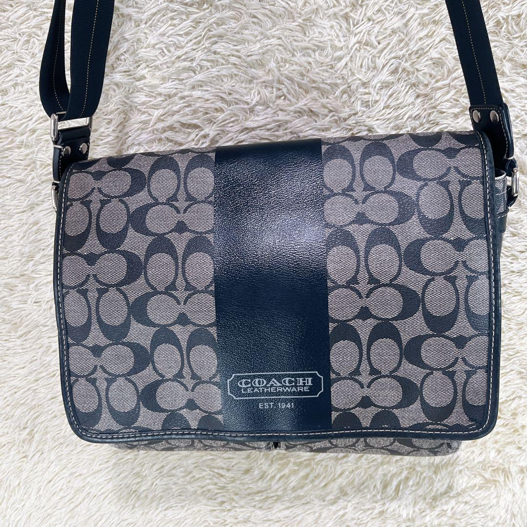 コーチ COACH シグネチャーPVC ショルダーバッグ メッセンジャーバッグ