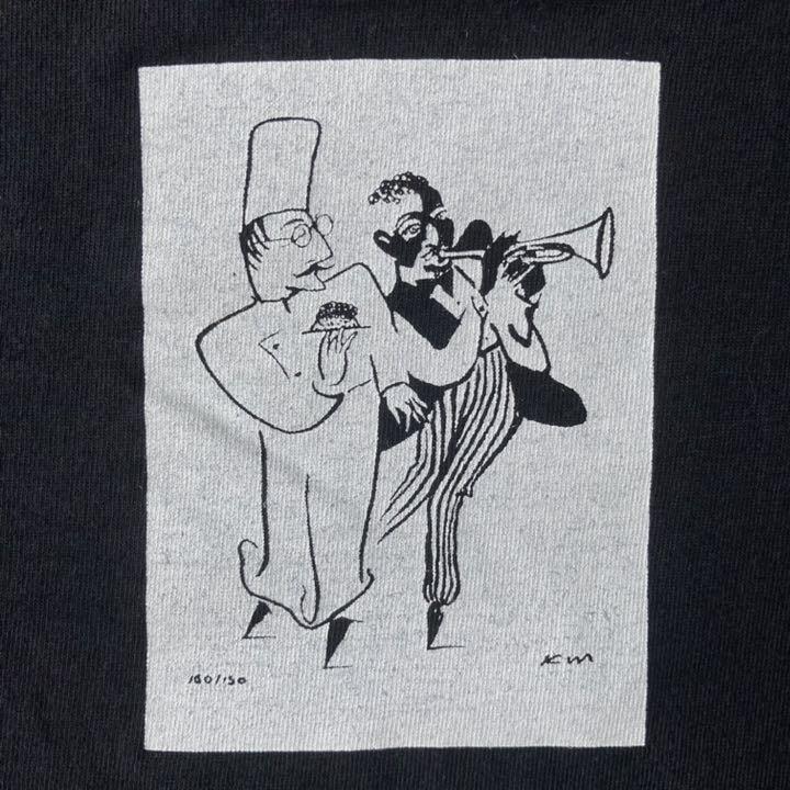アメリカ製シングルステッチ90s古着アートTシャツ黒イラストUSA お待たせ! アートT ヴィンテージ アメリカ製 シングルステッチ Tシャツ/カットソー(半袖/袖なし)