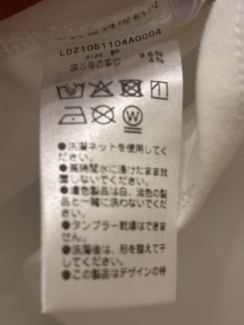 ラウンジドレス　カットジョーゼットTブラウス　ホワイト　F