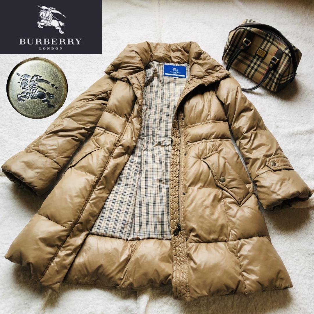 バーバリー ダウンジャケット ダウンコート ノバチェック AラインM BURBERRY BLUE LABEL