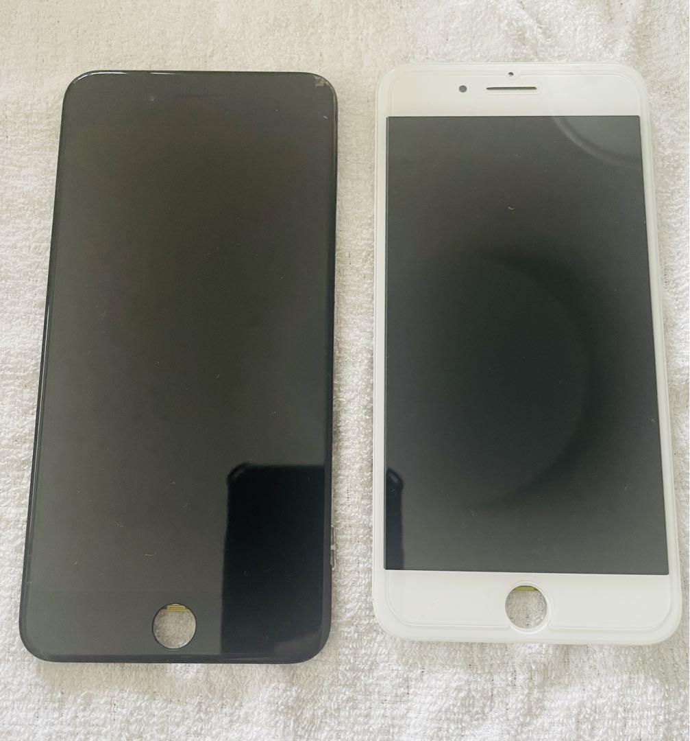 iPhone8plus 液晶BLAK&White 2枚 純正再生品インカメ付き