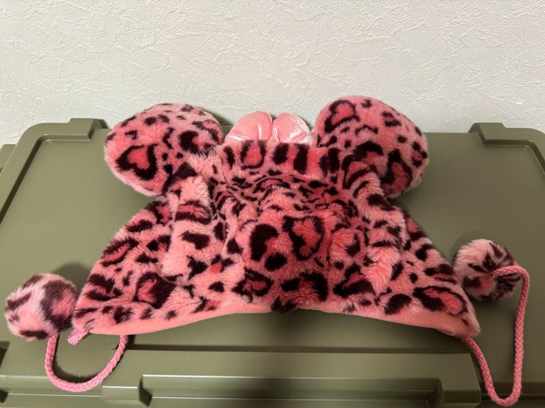ディズニー ヒョウ柄 ファンキャップ ミニー ピンク