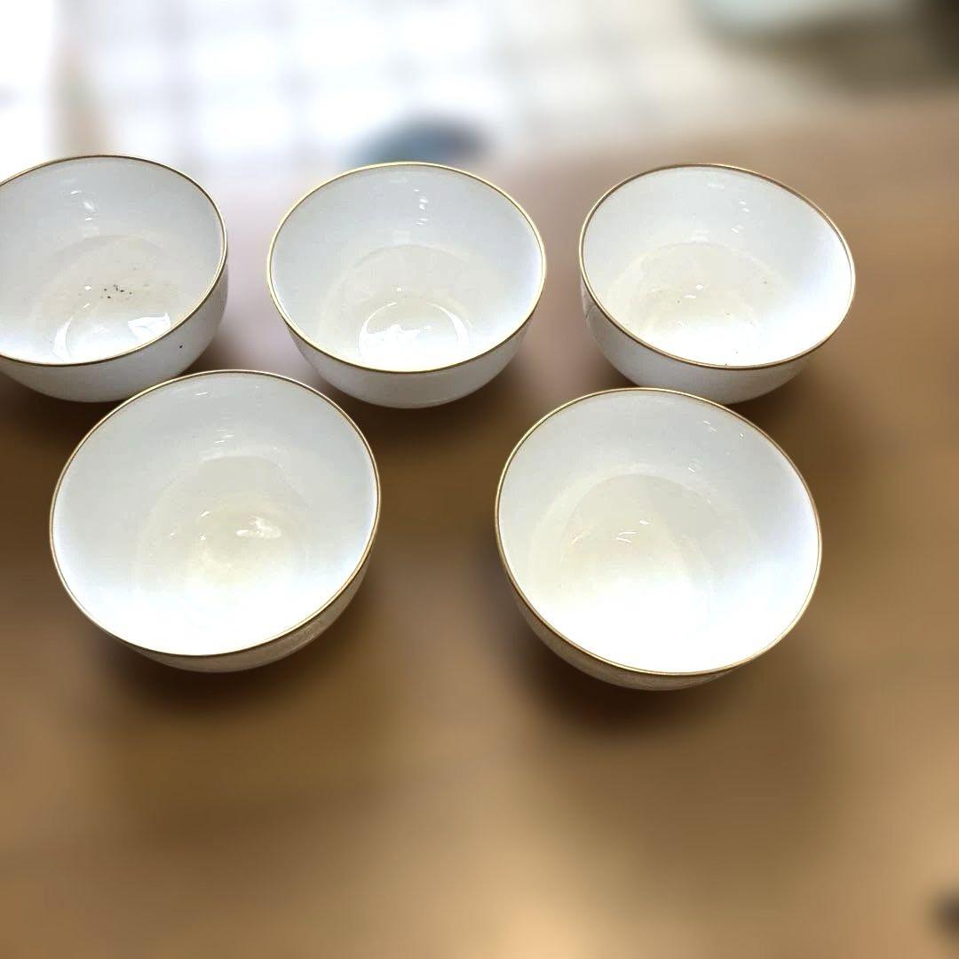 大倉陶園　ゴールドライン　湯呑　5点