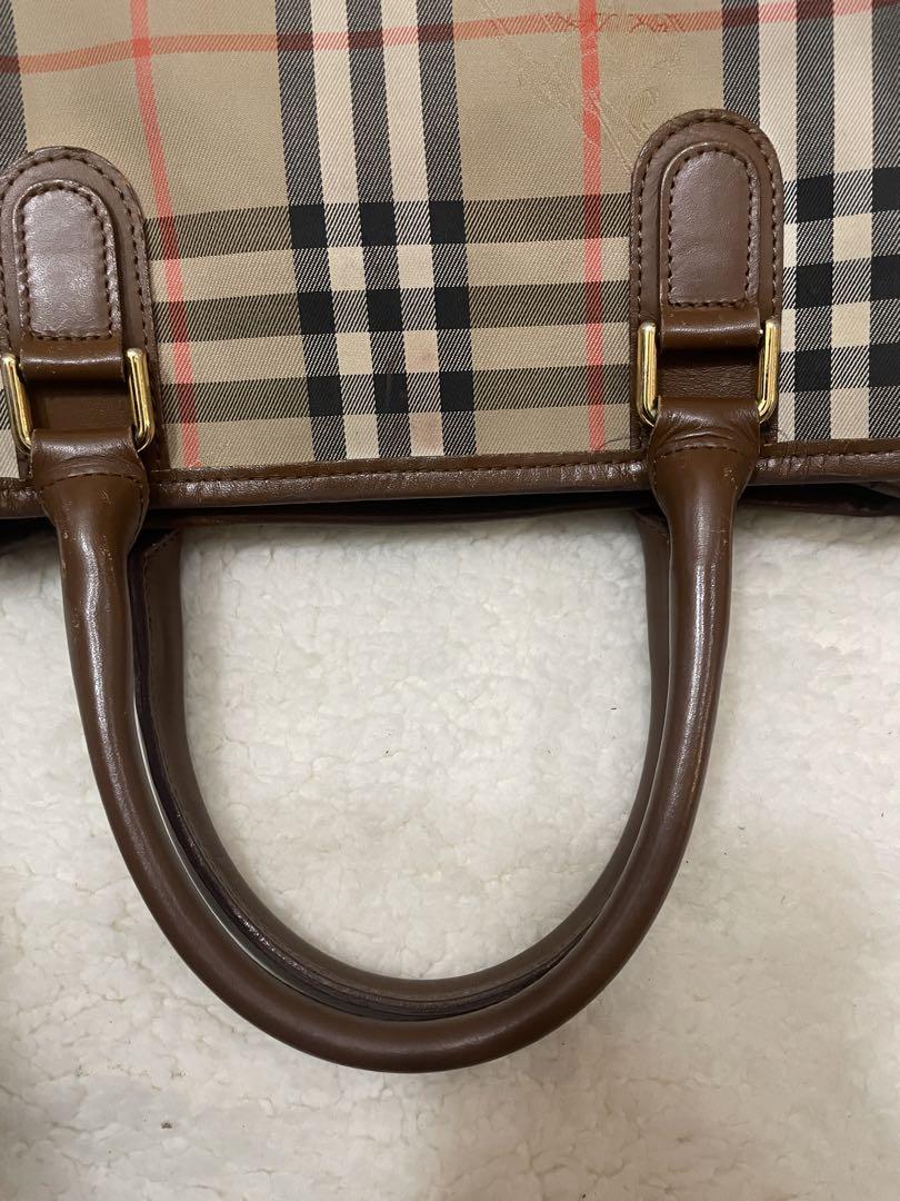 バーバリー ハンドバック レザー シボ加工 シャドウホース ノバ