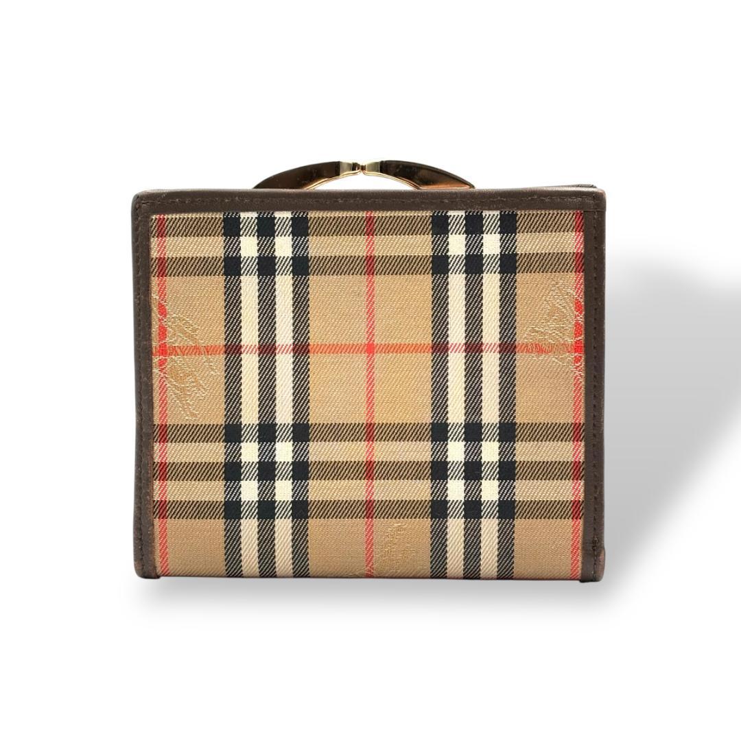 【お得】 Burberry 2つ折り財布 キャンバス ノヴァチェック ブラウン I622 小物