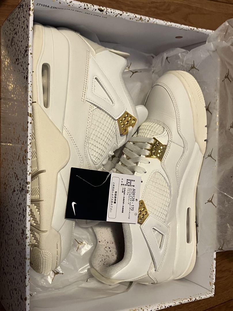 28.5cm nike air jordan 4 white gold 画像11