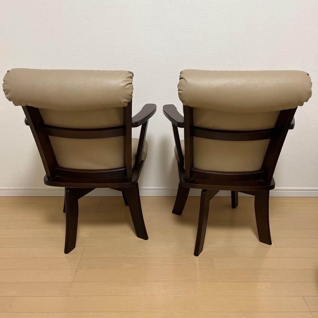 回転ダイニングチェア　2脚　セット