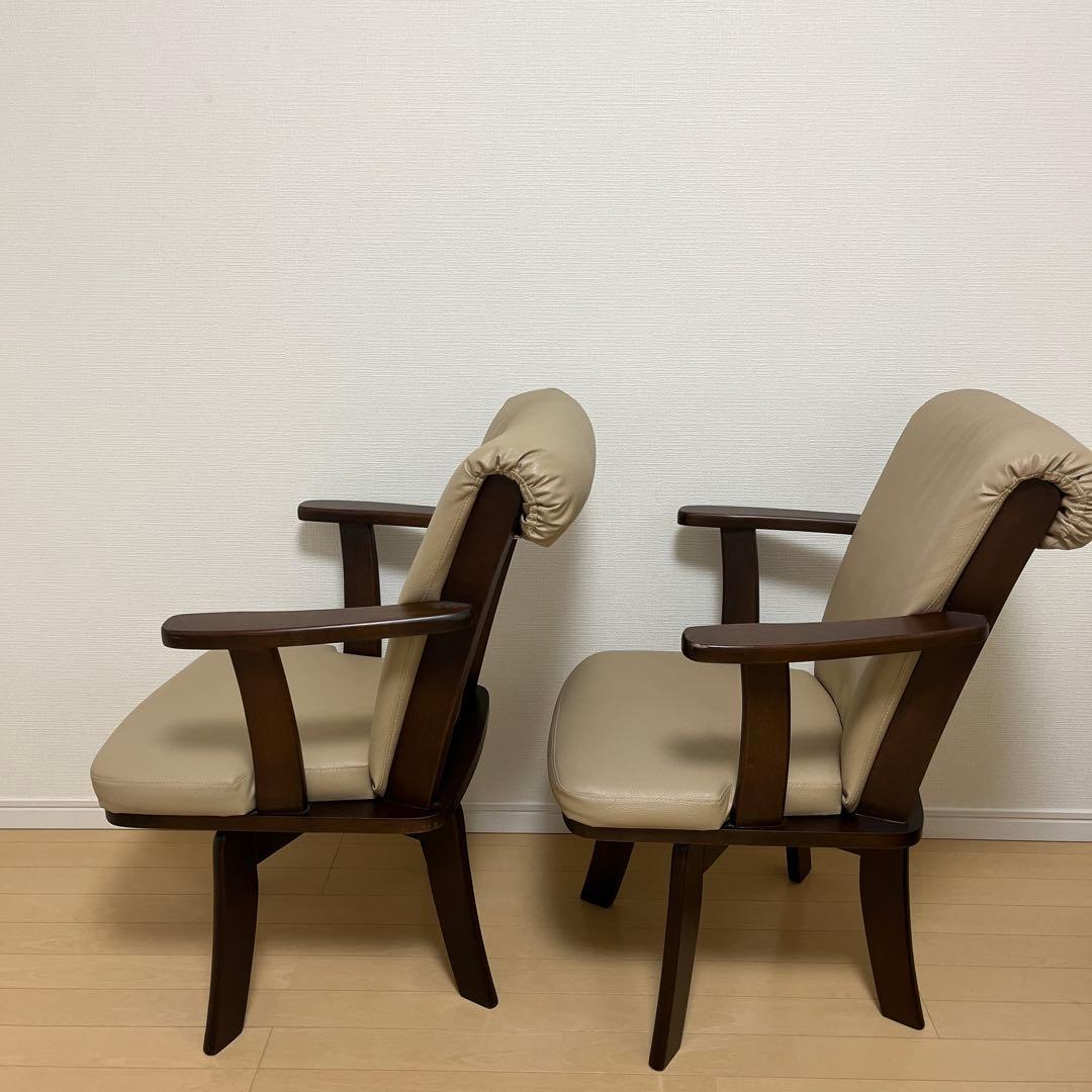 回転ダイニングチェア　2脚　セット