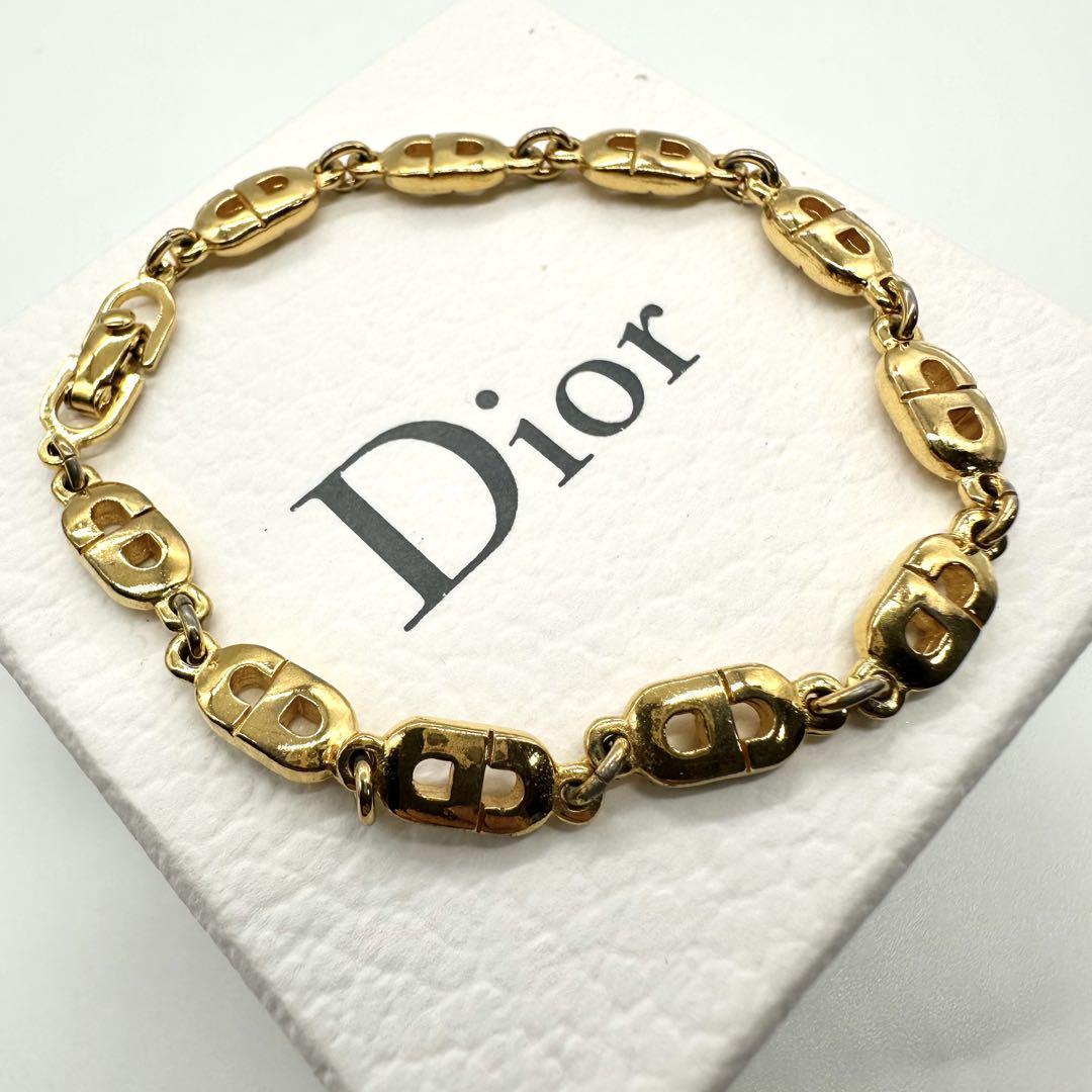 レア　クリスチャンディオール　Christian Dior ロゴ　ブレスレット CHRISTIAN DIOR クリスチャンディオール ロゴ ブレスレット 金属