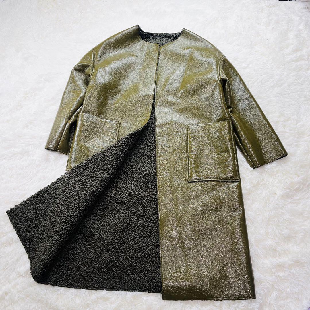 極美品✨ MAISON SPECIAL リバーシブル ボアロングコート カーキ