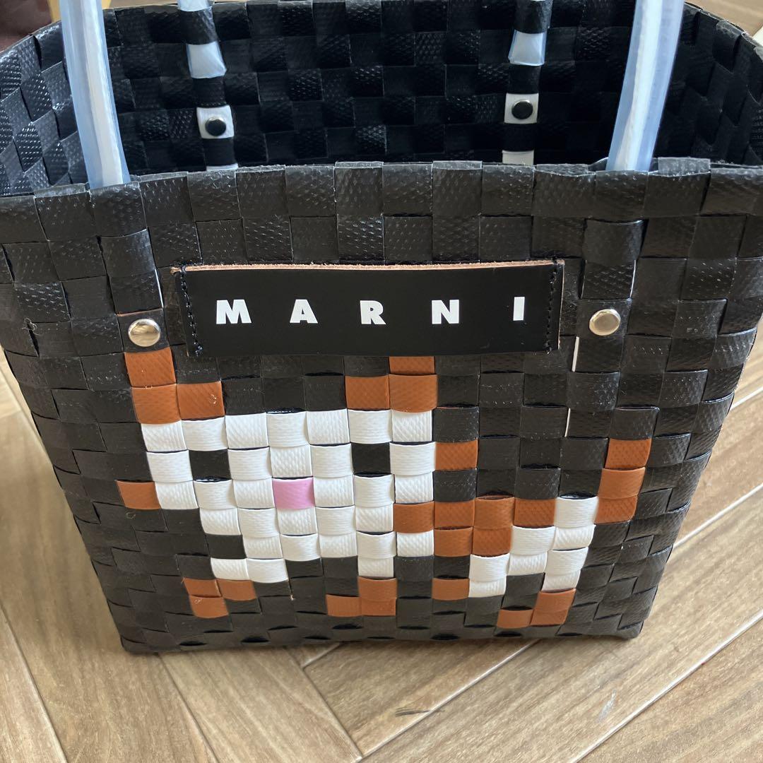 マルニマーケット　カゴバッグ　ねこ　ブラック　正規品　新品