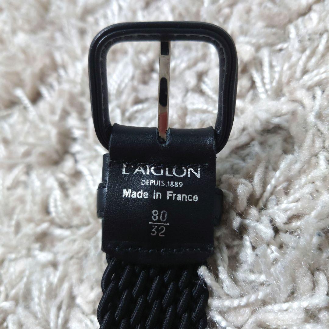 【美品】LAIGLON エラスティク メッシュベルト ブラック