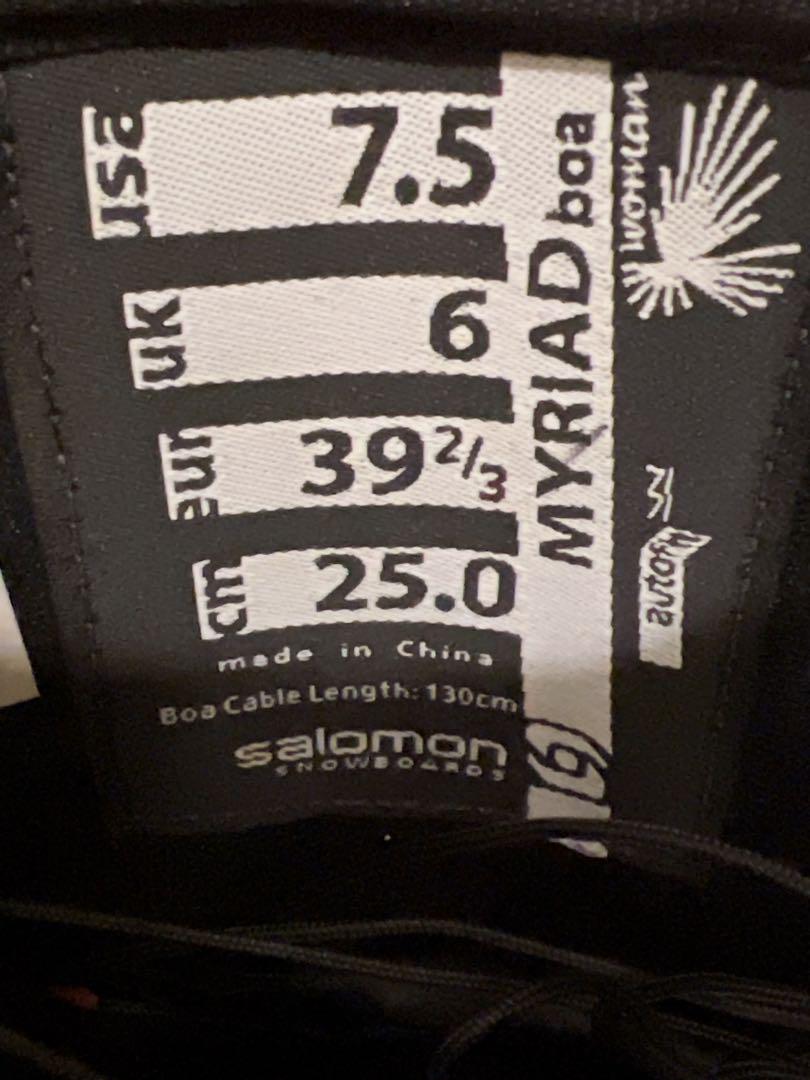 美品　SALOMON Ivy MYRIAD BOA スノーボード ブーツ 25