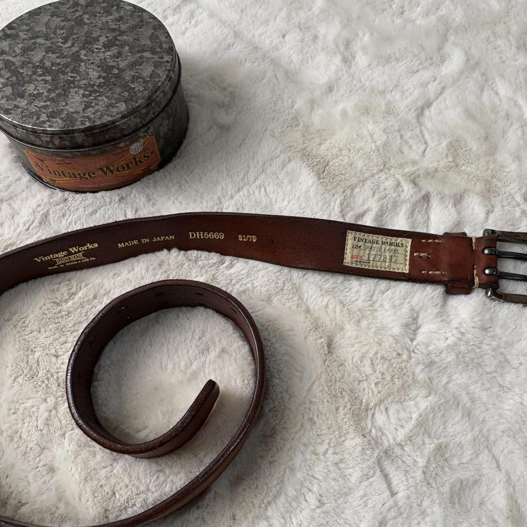 希少 黒入荷！ vintage 美品 work 保管用ケース付 レザーベルト 31インチ 小物