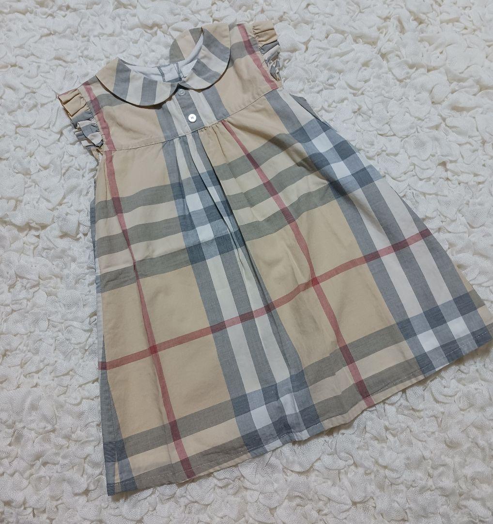BURBERRY バーバリー ワンピース ノバチェック 丸襟 フリル袖