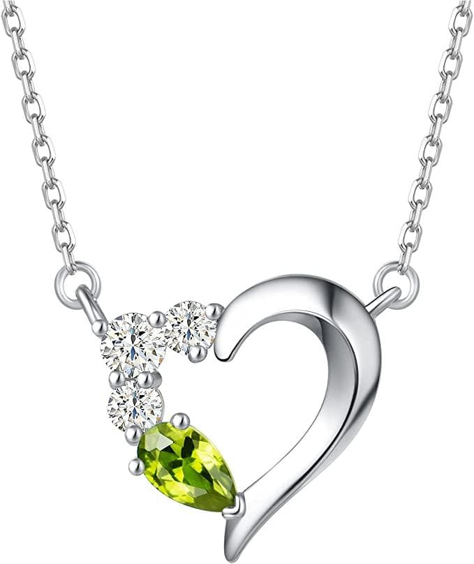 日本限定モデル】 匿名配送 レディース ペリドット ハートネックレス