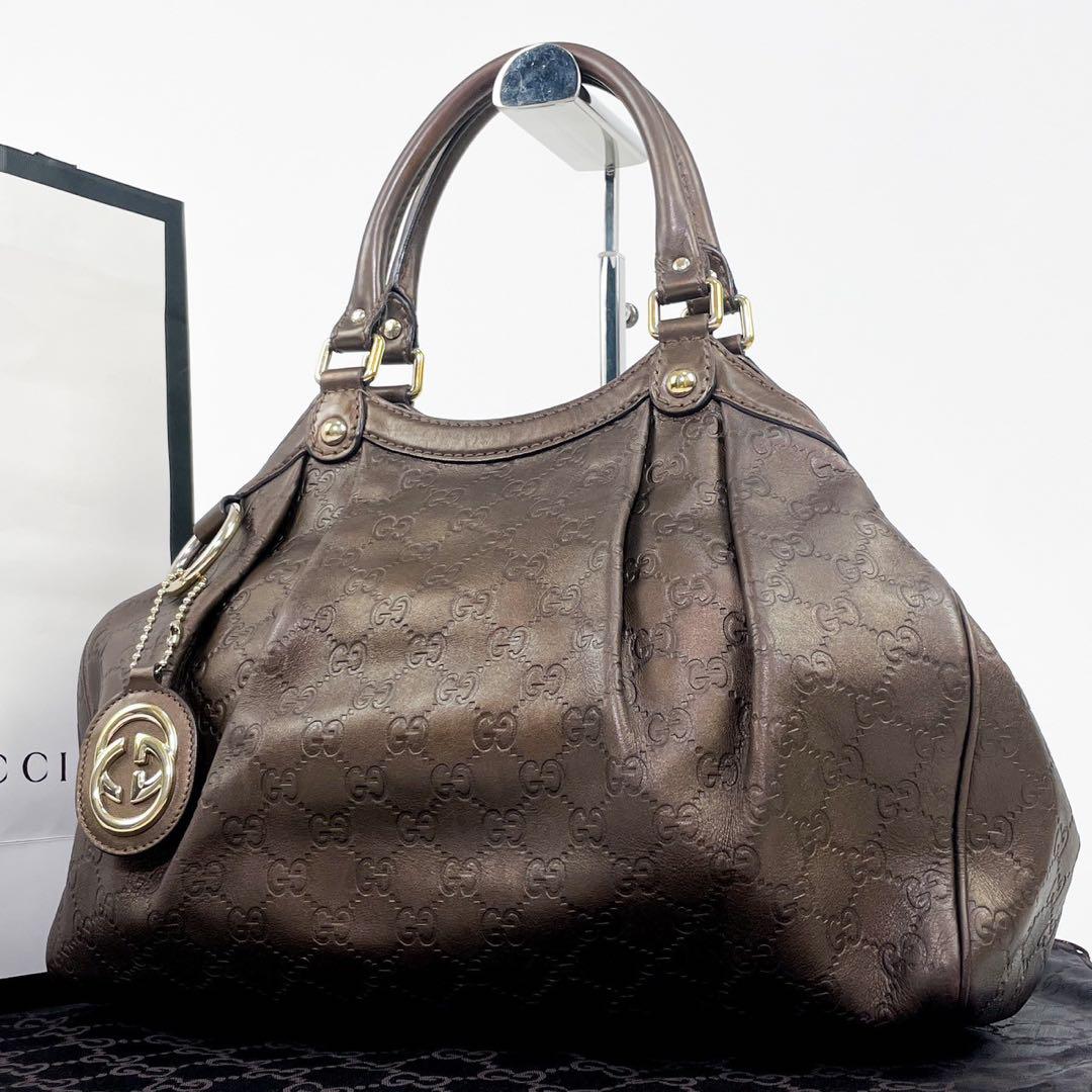 美品 ✨ GUCCI シマ スーキー トートバッグ レザー