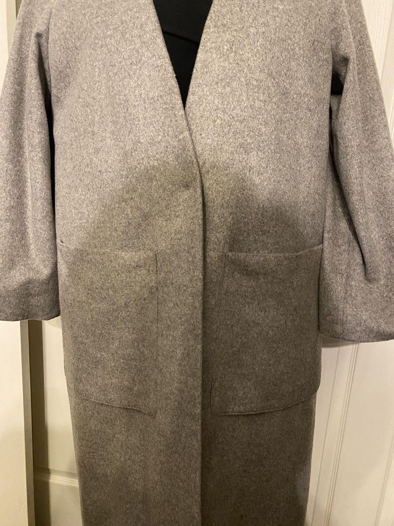 カシミヤ グレー ロングコート Lサイズ