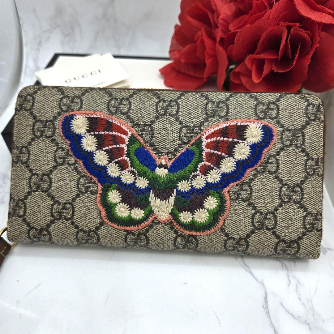 希少】 GUCCI グッチ バタフライ 蝶 長財布 財布 GG 日本限定
