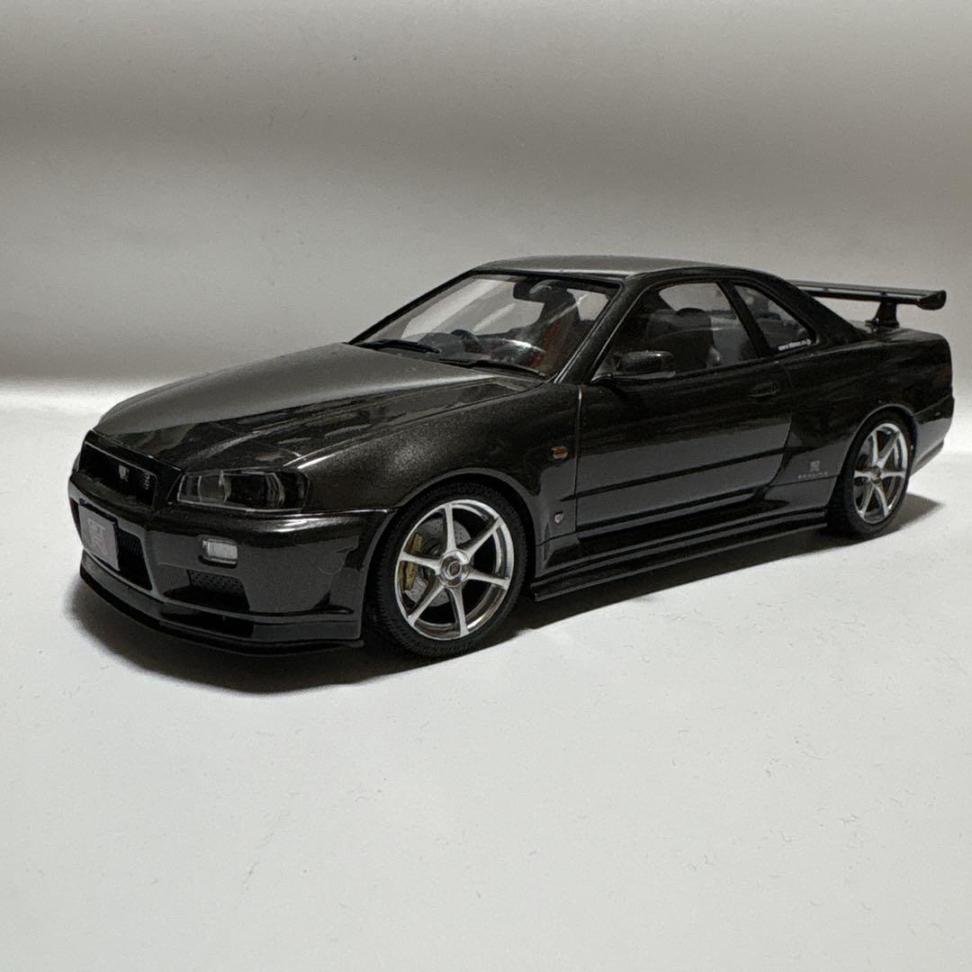 プラモデル完成品、1/24.タミヤr34スカイラインgtr Ｖスペック