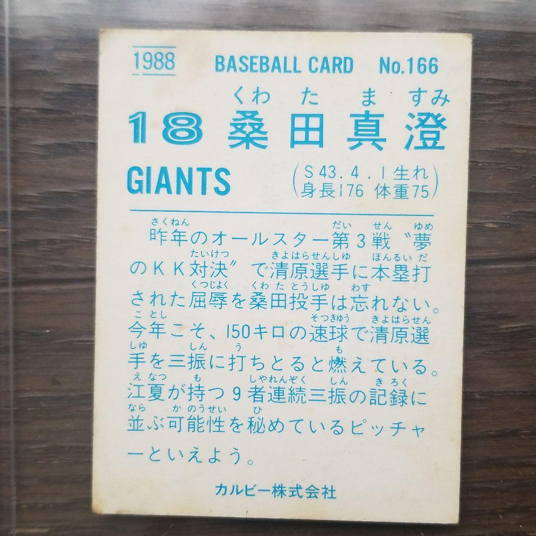 スポーツ選手 1988 BASEBALL CARD No.166