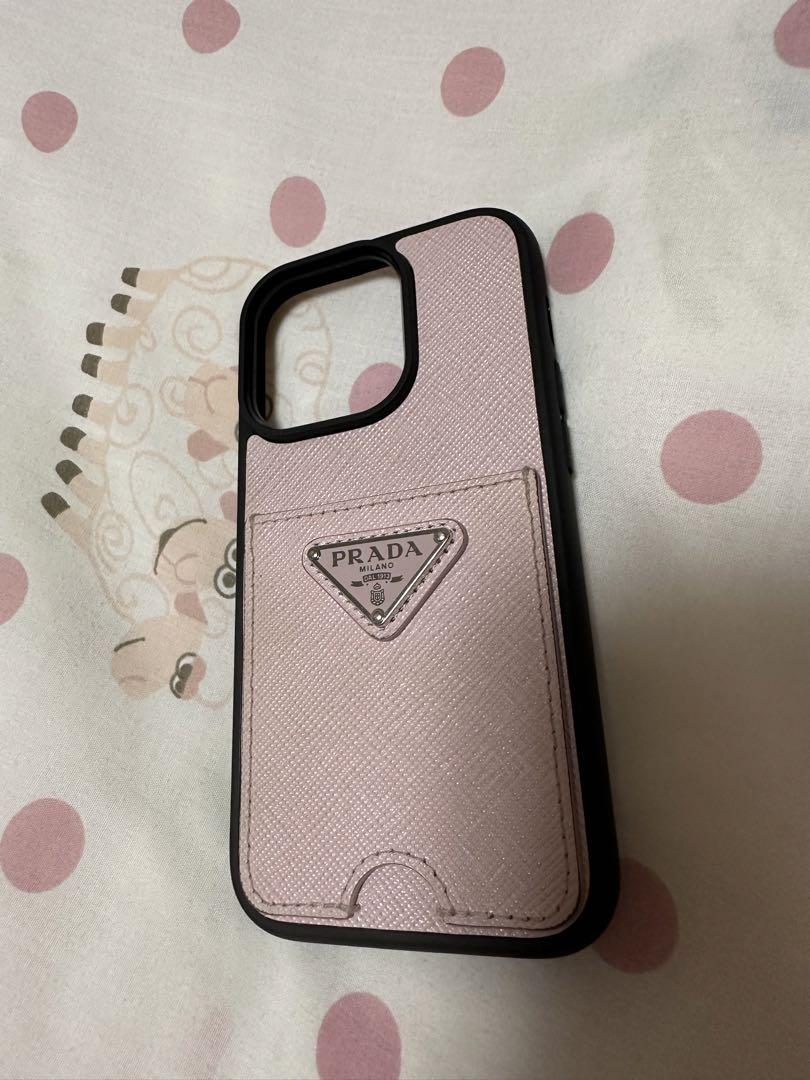 Prada Leather Iphone 14 Pro Max Case - Pink | Editorialist