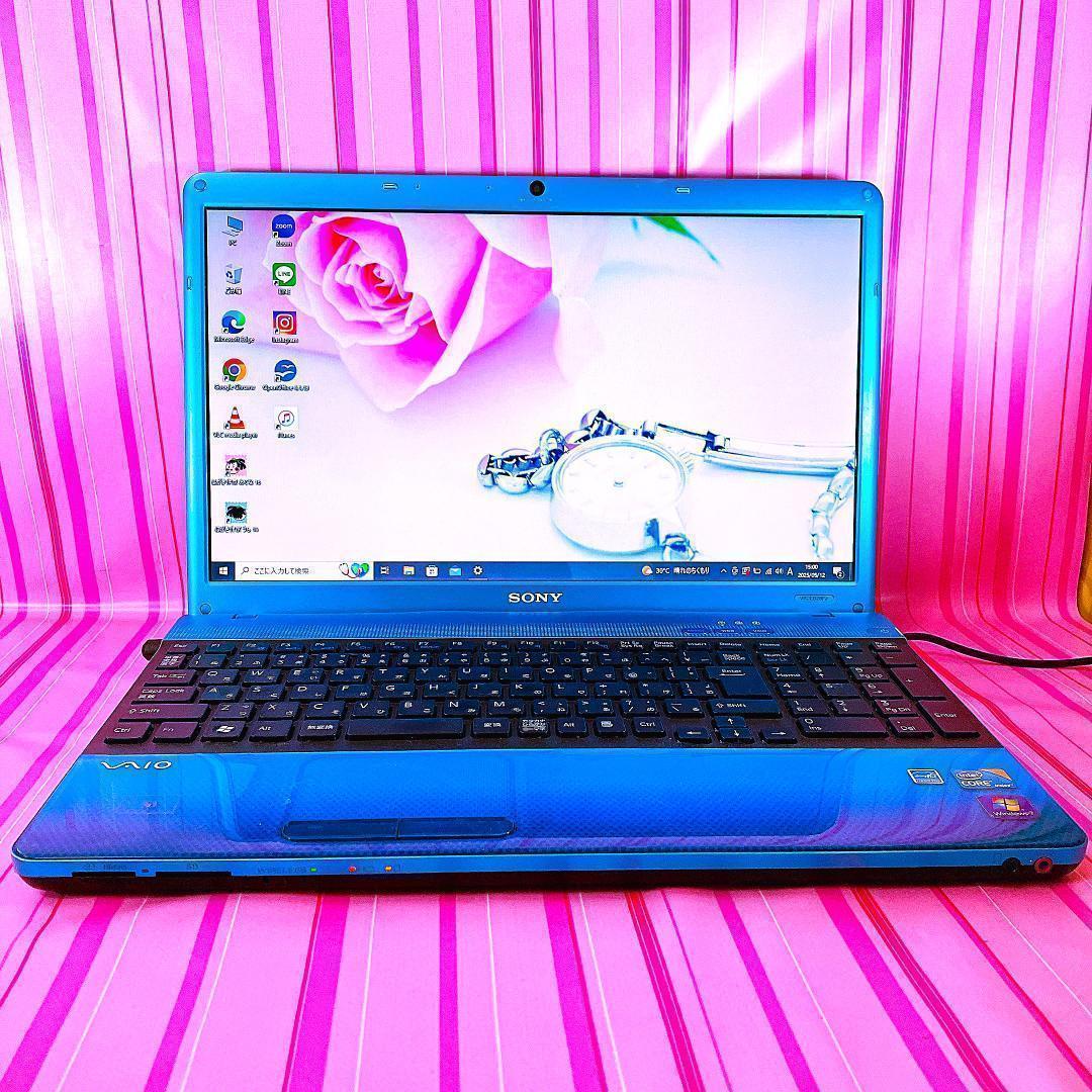 76✨1点もの人気VAIO✨Windowsブルー爆速SSDカメラ付ノートパソコン 76✨1点もの人気VAIO✨Windowsブルー爆速SSDカメラ付ノート