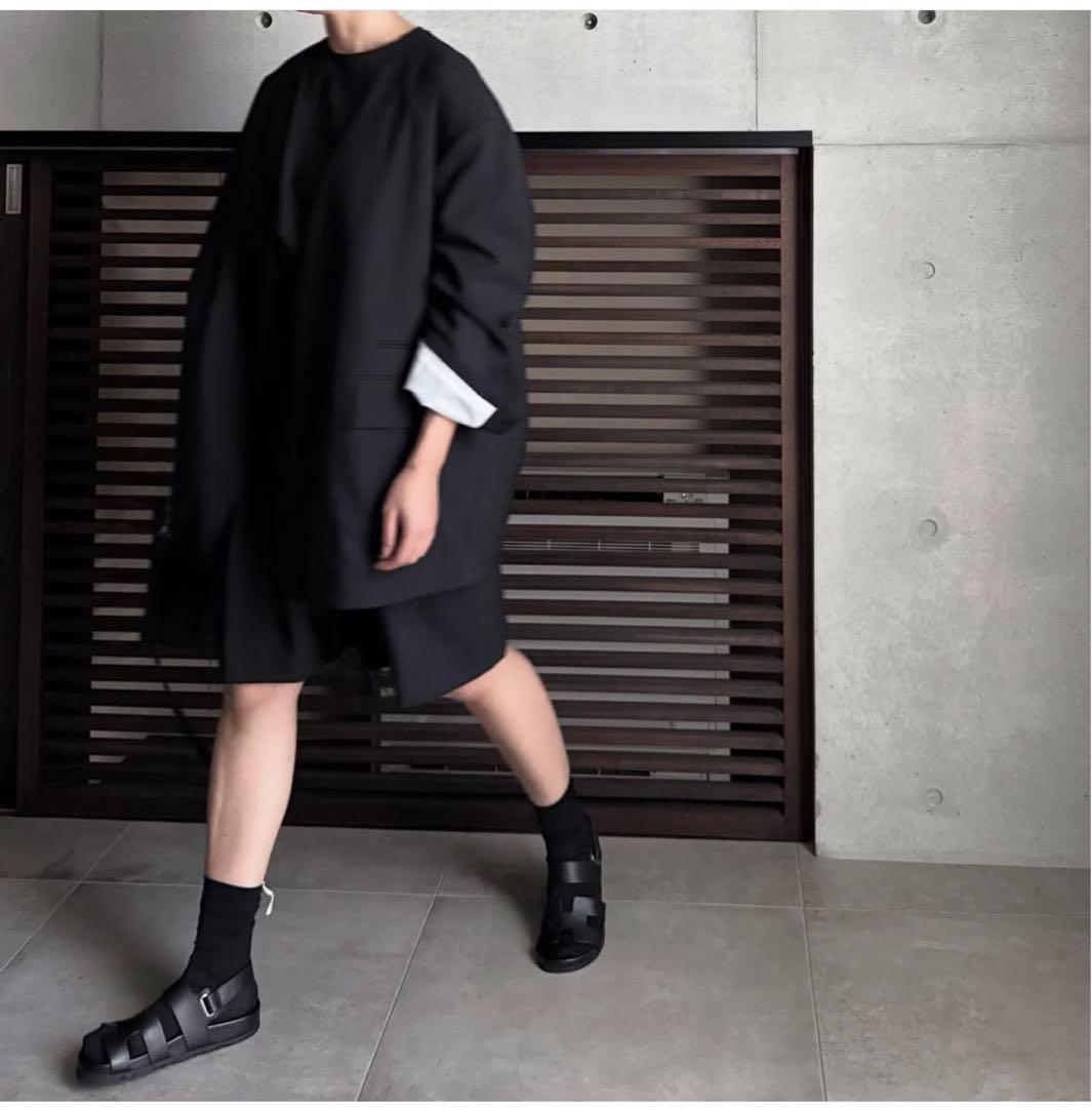【LOHEN】V COLLAR LIGHT JACKET BLACK
